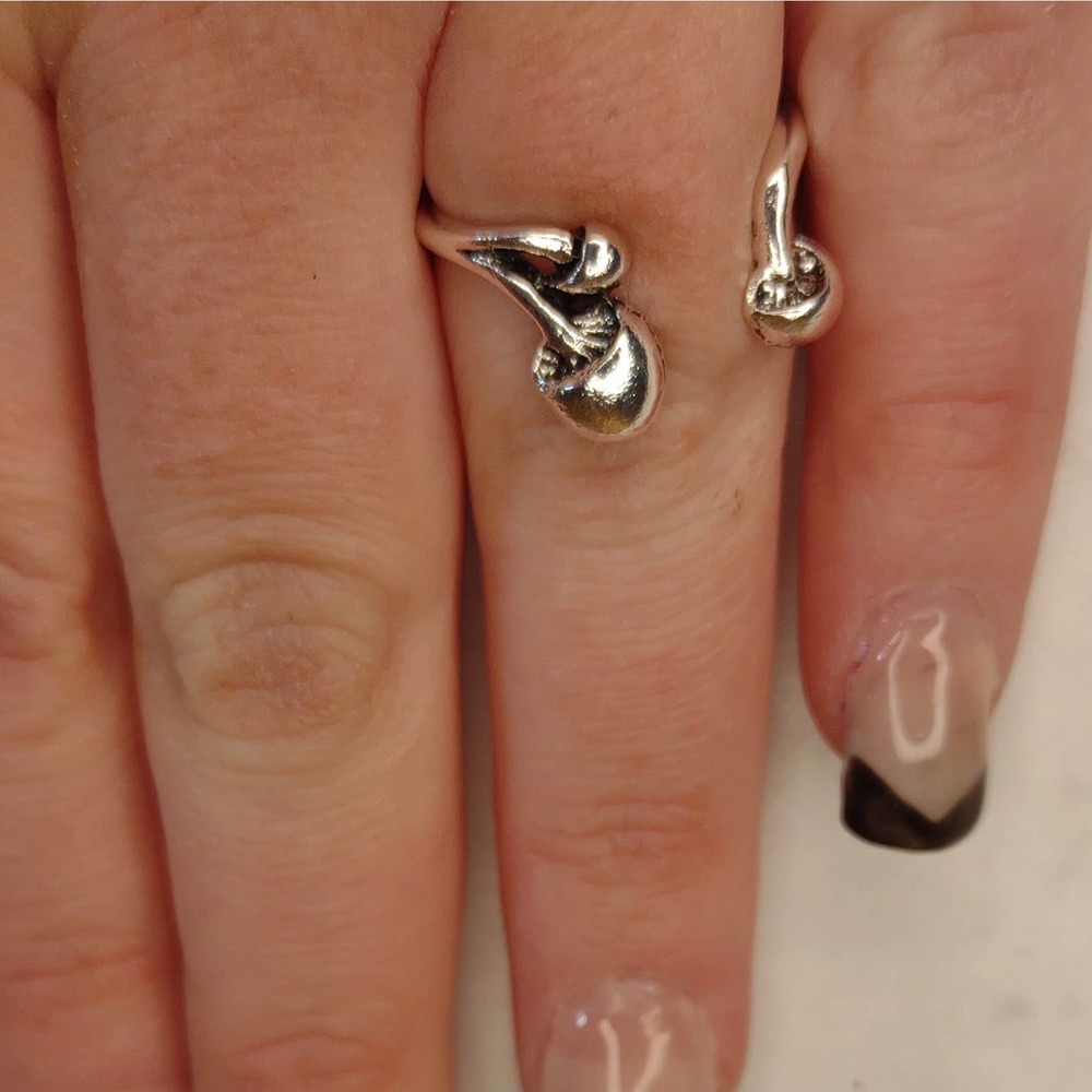 NEW Adjustable Open mushroom Ring silver fungi fantasy nature ring - Picture 3 of 4